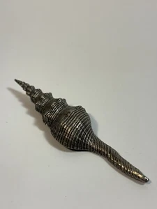 Spilla vintage tono argento spilla conchiglia con dettagli fini enorme pezzo di dichiarazione - Foto 1 di 8