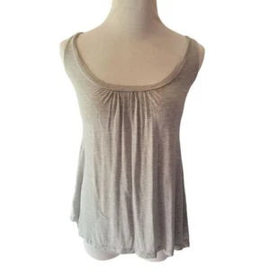 Camiseta sin mangas gris dorada talla XS negra cinta corbata espalda abierta ligera 100 % algodón suave - Imagen 1 de 6