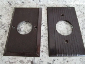 2 cubiertas de interruptor de botón redondas marrones de colección inigualables agujero de 1 1/2" acanalado - Imagen 1 de 3