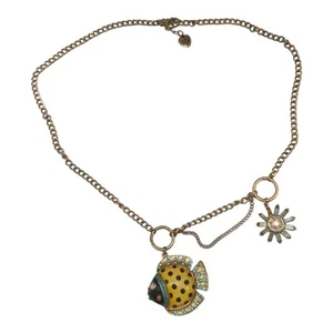 Collar de peces a lunares vintage de Betsey Johnson bisutería - Imagen 1 de 7