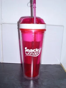 SNACKY Wonder - Pink & White Toughened Plastic 2 in 1 Trinkbecher & Snack - 400ml - Bild 1 von 3
