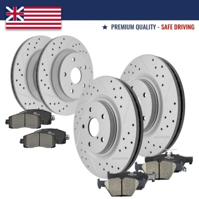 Pastillas de rotores de freno perforados delanteros traseros para 2019 2020 2021 - 2023 Subaru Forester Foto 1 de 4