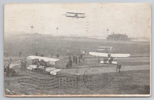 International Aviation Meet Biplane Flying Chicago IL Airfield Postcard 1911 - Picture 1 of 5