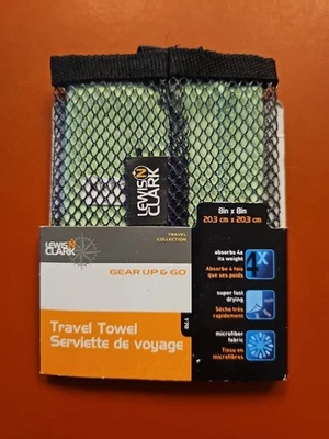 Toalla de viaje Lewis N Clark 8x8 pulgadas  Verde Foto 1 de 2