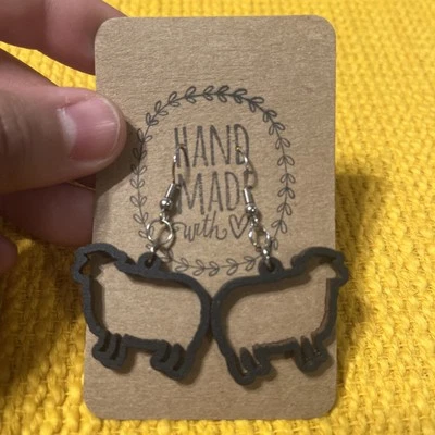 Pendientes Oveja Negra Animal de Granja NUEVO Bah Bah Foto 1 de 4