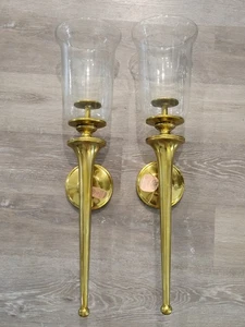 Gold Wandleuchter Klarglas 2er Set Wohndeko - Bild 1 von 10