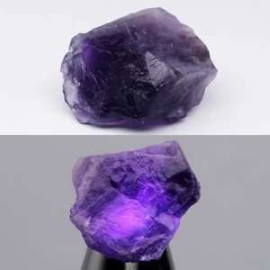 π 25.60ct 22.7x17mm Rough Natural Purple Amethyst - Unheated Uruguay Gemstone - Picture 1 of 6