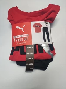Puma Boys Tee & Jogger Set 2 pc Red & Black Sz XL, New in Package Damaged Packag - Picture 1 of 3