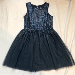 NWT Gap Black Sequin Sleeveless Dress Size Medium - Picture 1 of 5