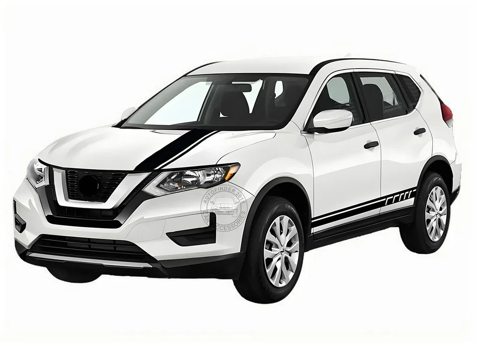 Car Hood Bonnet Stripe Side Skirt Sticker For Nissan X-Trail Graphic Vinyl Decal - Image 1 of 4