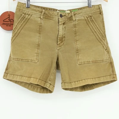 Anthropologie The Wanderer Linen Blend Shorts Size 27 Khaki Casual Utility - Image 1 of 4