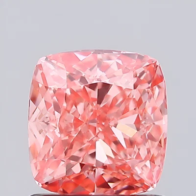 Cushion Shap Lab IGI Certifide Diamond 1.01 Ct Fancy Vivid Pink VVS2 For Ring - Image 1 of 4