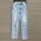 Pacsun Mom Jeans Women's Size 22 Light Blue Distressed Mid Rise 27 In Inseam