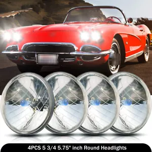 4PCS DOT 5 3/4" 5.75" inch Headlights Hi/Lo Beam for Chevrolet Corvette C1 C2 C3 - Picture 1 of 11