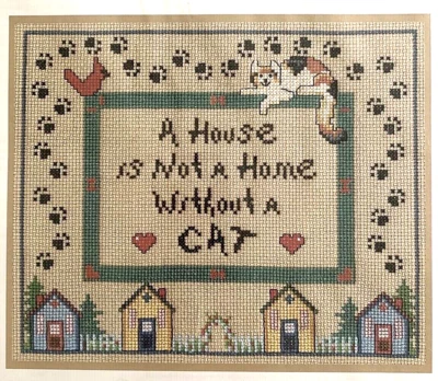Pegasus Originals Home Without A Cat Cross Stitch Pattern 398 Unopened - Image 1 of 4