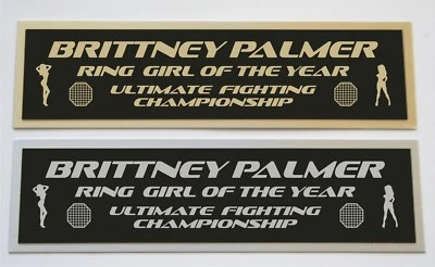 Brittney Palmer Anillo Niña UFC Placa de identificación para guantes MMA firmados foto o estuche  Foto 1 de 2