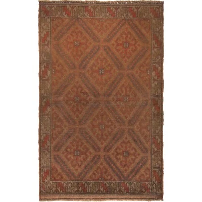 Traditional Hand Knotted Oriental Woolen Bedroom Area Carpet Rug 3'0x4'8, B16231 - Image 1 of 4