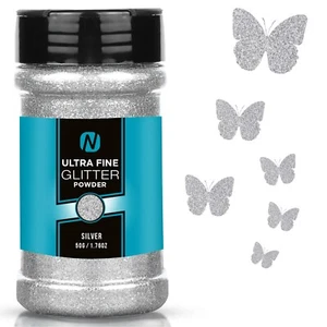 100 Bottles Silver Glitter Bulk - 50g Extra Fine Glitter.  Craft Glitter. - Picture 1 of 6
