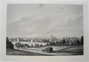 Beeskow Brandenburg very rare steel engraving 1845 proof on vellum - Picture 1 of 1