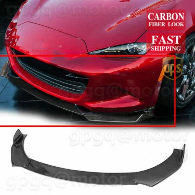 CARBON FIBER STYLE FOR MAZDA MIATA MX-5 JDM 2016-2021 FRONT BUMPER BODY KIT LIP - Image 1 of 4