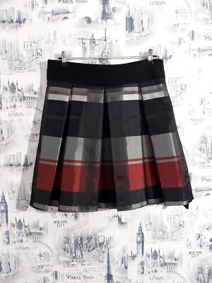 Piro by Klaus Berggreen Skirt sz M Multicolor Satin Check Pleated Skirt MINT 🌈 - Image 1 of 4
