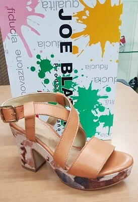 JOE BLAZER Sandalo alla moda Made in Italy Pelle col. cuoio Tacco 100 n° 39 - Imagen 1 de 3