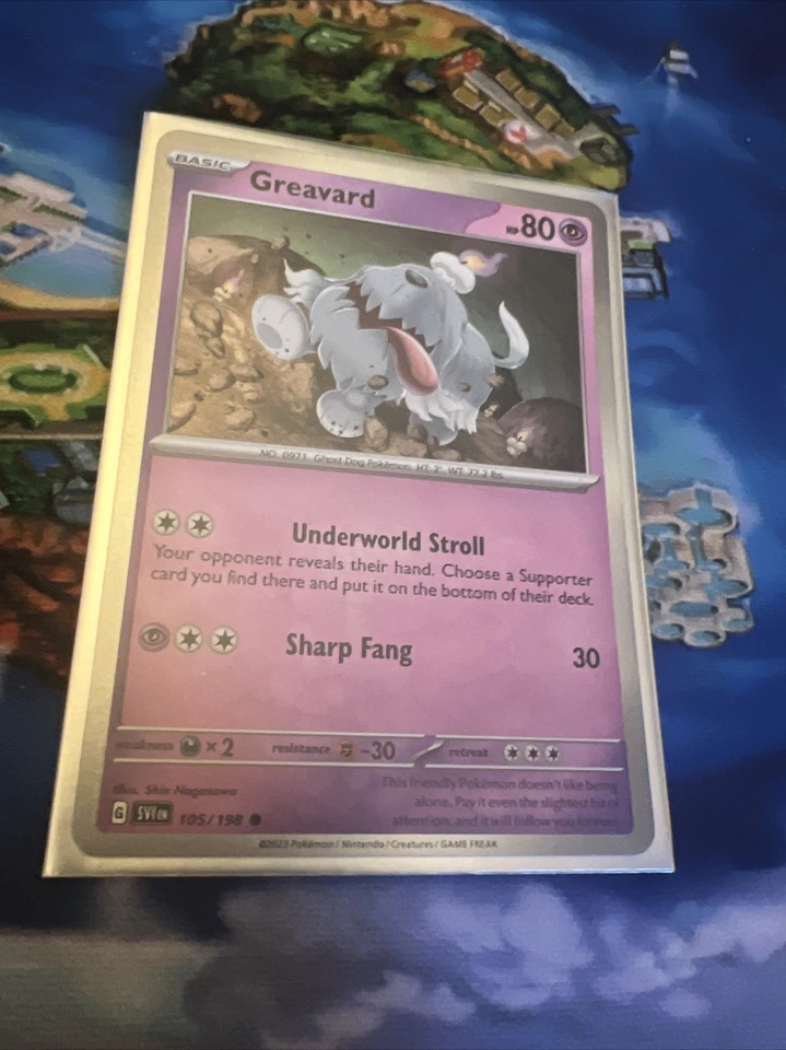 Greavard 105/198 Pokémon TCG Scarlet & Violet (2023) NM Holo Promo Card Spooky! - Image 1 of 1