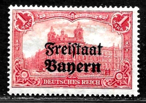 HICK GIRL-BEAUTIFUL MINT GERMAN STATES BAVARIA SC#188 1919 OVERPRINT X3202 - Picture 1 of 2