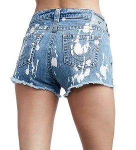 149 $ Mid Rise True Religion Damenshorts abgeschnitten säureblau 24 25 26 27 28 31 32 - Bild 1 von 7