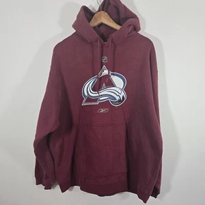 NHL Colorado Avalanche Hoodie Mens L Burgundy Reebok Graphic VTG - Picture 1 of 11