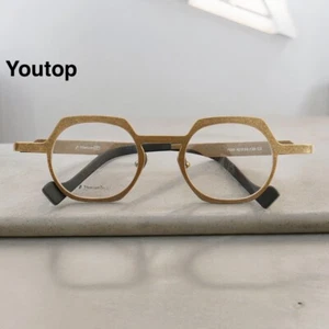 Gafas geométricas retro redondas de titanio marcos de gafas doradas - Imagen 1 de 17