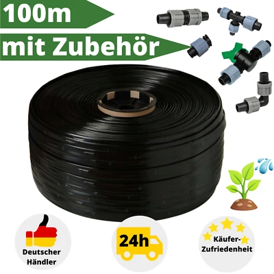 Tropfschlauch Perlschlauch 100m Tropfrohr Bewässerungschlauch Gartenschlauch Set - Bild 1 von 4