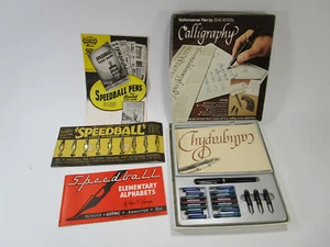 SPEEDBALL Sheaffer Nononsense ARTIST vtg SET CALLIGRAPHY PEN DRAWING Extra Tips - Picture 1 of 8