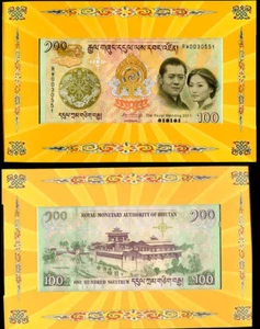 Bhutan 100 Ngultrum 2011 Commemorative Wedding P 35 UNC With Folder - Picture 1 of 4