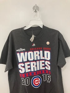 Chicago Cubs 2016 grey gray baseball 50% cotton t shirt adult Large NWT - Picture 1 of 1