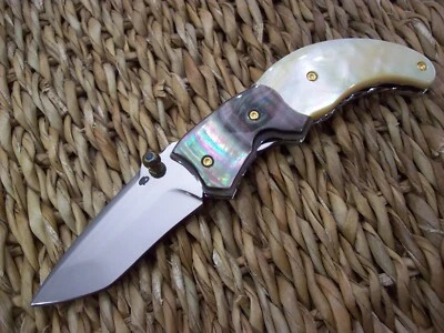 CUSTOM THAILAND KNIFE / MOTHER OF PEARL / BLACK PEARL / NEW 2017 - Image 1 of 4
