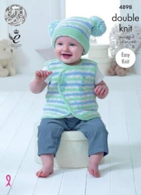 King Cole DK Easy Knit Knitting Pattern Baby Set 4898 - image 1 of 2