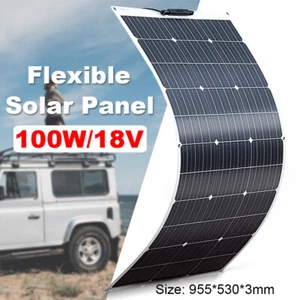 100W Flexible Solarpanel 12V Solar PV Batterieladegerät für Outdoor Camping Boot - Bild 1 von 11