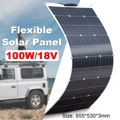 100W Flexible Solarpanel 12V Solar PV Batterieladegerät für Outdoor Camping Boot - Bild 1 von 4