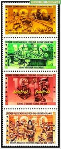 CANADA 1990 CANADIAN 1940 2nd WORLD WAR FACE $1.56 WWII RARE STAMP STRIPE SET - Picture 1 of 2