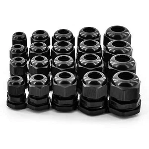 Confezione da 20 connettori cavo sollievo deformazione diapositiva regolabile ghiandola del cavo plastica 3-16 mm - Foto 1 di 12