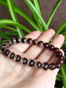Natürliches rotes Phantomquarz Stretch Runde Perle Kristall Armband - Bild 1 von 8