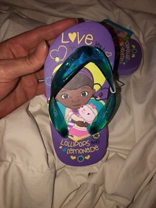Disney Girls Doc McStuffins Blue Thong Flip-Flops Shoes 6 Medium (B,M) - Picture 1 of 6