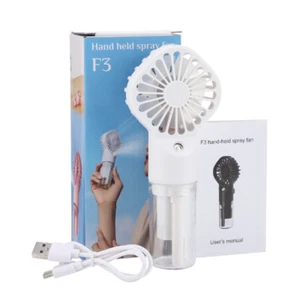 Handheld Water Spray Portable Cooling Mist Fan Travel Rechargeable Personal Fan - Picture 1 of 15