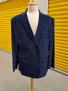 New Saddlebred Sport Coat Mens 50L Sapphire Blue 2 Button Cotton Casual Blazer - Picture 1 of 6