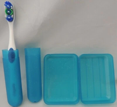 1 Juego de Viaje Soporte para Cepillo de Dientes/Jabonera Combo Baño Ducha Caja Contenedor Foto 1 de 4