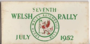 PLACA DE PLÁSTICO ORIGINAL SÉPTIMO RALLY GALÉS 1952 POSIBLEMENTE TABLERO DE INSTRUMENTOS - Imagen 1 de 2