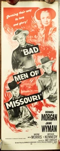 Bad Men of Missouri US Original Insert Poster 1956R - Bild 1 von 1