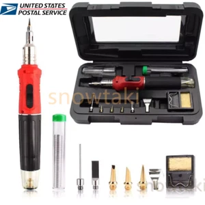 HS-1115K Soldering Iron Professional 10in1 Gas Electric Soldering Iron Set w/box - Picture 1 of 9