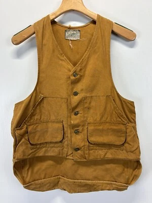 Vtg Utica Duxback Hunting Vest Men’s Button Up Back Pouch READ Chest 19” - Image 1 of 4
